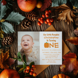 Little Pumpkin 1. Geburtstag Einladung