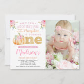 Little Pumpkin 1. Geburtstag Einladung mit Foto (Vorderseite)