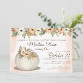 Little Pumpkin 1. Geburtstag Party Einladung (Stehend Vorderseite)