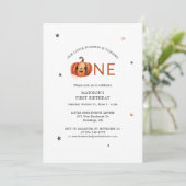 Little Pumpkin 1. Geburtstag Party Einladung (Stehend Vorderseite)