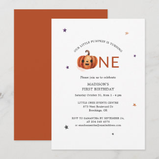 Little Pumpkin 1. Geburtstag Party Einladung
