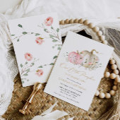 Little Pumpkin 1. Geburtstag Pink Floral Einladung