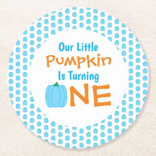 Little Pumpkin 1. Geburtstag Runder Pappuntersetzer