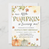 Little Pumpkin 1. Geburtstagsfeier Party Einladung (Vorderseite)