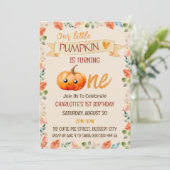 Little Pumpkin 1. Geburtstagsparty Fall Einladung (Stehend Vorderseite)