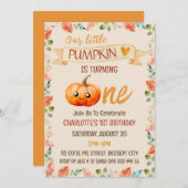Little Pumpkin 1. Geburtstagsparty Fall Einladung (Vorne/Hinten)
