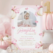 Little Pumpkin 1st Birthday Photo Invitation Einladung
