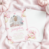 Little Pumpkin 1st Birthday Photo Invitation Einladung