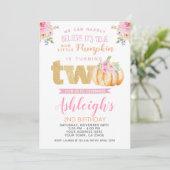 Little Pumpkin 2. Geburtstag Einladung (Stehend Vorderseite)