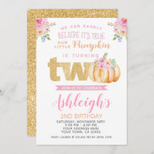 Little Pumpkin 2. Geburtstag Einladung