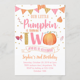 Little Pumpkin 2. Geburtstag Einladung