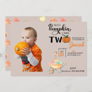 Little Pumpkin 2. Geburtstag Kindergeburtstag Part Einladung