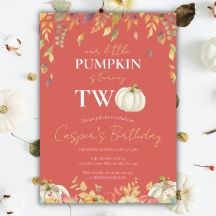 Little Pumpkin 2. Geburtstag Wasserfarbenfall Einladung