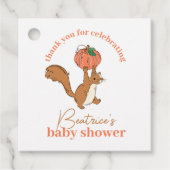 Little Pumpkin and Eichhörnchen Baby Dusche Geschenkanhänger (Vorderseite)