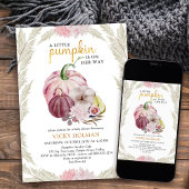 Little Pumpkin and Pampas Grass Baby Shower Einladung