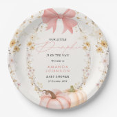 Little Pumpkin auf dem Weg Autumn Babydusche Pappteller (Vorderseite)