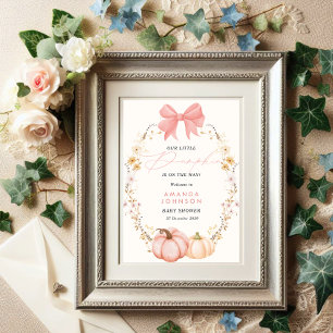 Little Pumpkin auf dem Weg Autumn Babydusche Poster