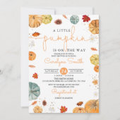 Little Pumpkin Autumn Baby Shower Einladung (Vorderseite)