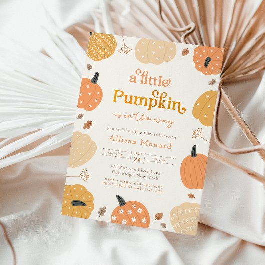 Little Pumpkin Autumn Baby Shower Einladung