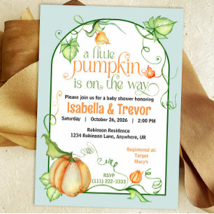 Little Pumpkin Autumn Baby Shower Gender Neutral Einladung