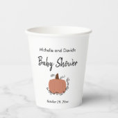 Little Pumpkin Autumn Baby Shower Pappbecher (Vorderseite)
