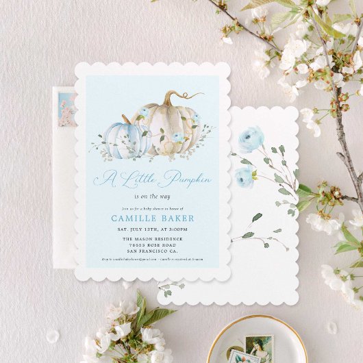 Little Pumpkin Autumn Boy Baby Shower Einladung