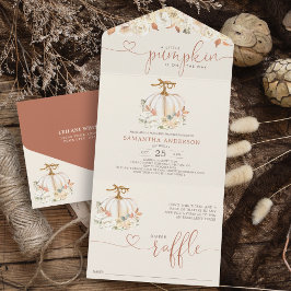 Little Pumpkin Autumn Diaper Raffle All In One Einladung