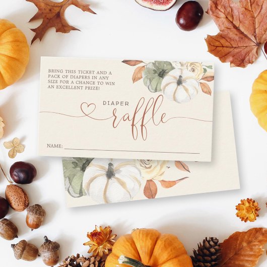 Little Pumpkin Autumn Diaper Raffle Baby Dusche Begleitkarte
