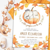 Little Pumpkin Autumn Elephant Boy Baby Shower Einladung