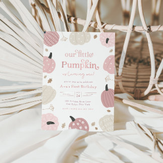 Little Pumpkin Autumn Erster Geburtstag Einladung