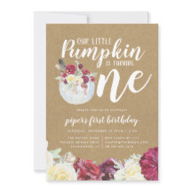 Little Pumpkin Autumn Floral Erster Geburtstag Par