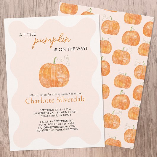 Little Pumpkin Autumn Herbst Babydusche Einladung