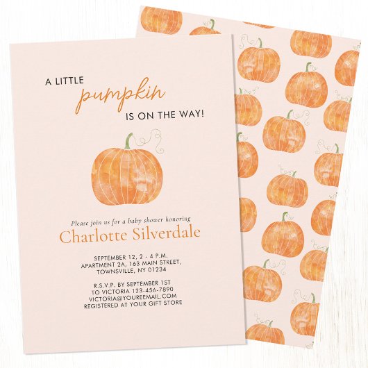 Little Pumpkin Autumn Herbst Babydusche Einladung