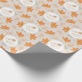 Little Pumpkin Autumn Leaf Herbst 2. Geburtstag Geschenkpapier (Ecke)
