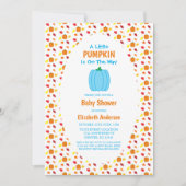 Little Pumpkin Autumn Leaves Baby Dusche Einladung (Vorderseite)