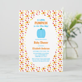 Little Pumpkin Autumn Leaves Baby Dusche Einladung