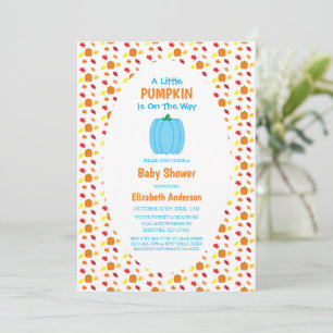 Little Pumpkin Autumn Leaves Baby Dusche Einladung