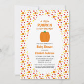 Little Pumpkin Autumn Leaves Baby Dusche Einladung (Vorderseite)