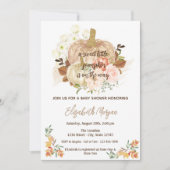 Little Pumpkin, Autumn Leaves Baby Shower Einladung (Vorderseite)