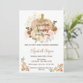 Little Pumpkin, Autumn Leaves Baby Shower Einladung (Stehend Vorderseite)