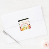 Little Pumpkin Autumn Leaves Fall Baby Shower Quadratischer Aufkleber (Umschlag)