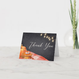 Little Pumpkin Autumn Picnic Baby Shower Dankeskarte