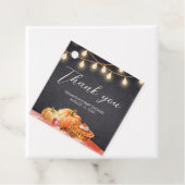 Little Pumpkin Autumn Picnic Baby Shower Square Geschenkanhänger (Beispiel)