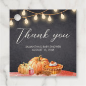 Little Pumpkin Autumn Picnic Baby Shower Square Geschenkanhänger (Vorderseite)