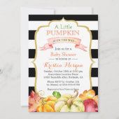 Little Pumpkin Autumn Stylish Fall Baby Shower Einladung (Vorderseite)