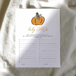 Little Pumpkin Baby ABCs Baby Shower Game