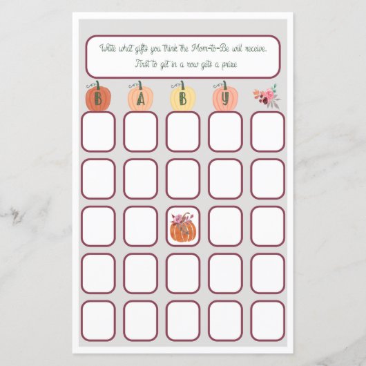 Little Pumpkin Baby Bingo (Vorderseite)