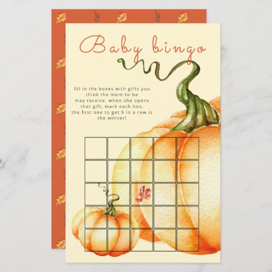 Little Pumpkin Baby Bingo (Vorne/Hinten)