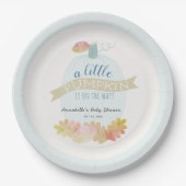 Little Pumpkin Baby Blue Baby Shower Paper Plate Pappteller (Vorderseite)