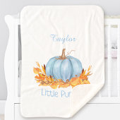 Little Pumpkin Baby Boy Blue Individuelle Name Sherpadecke